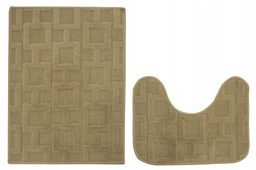 Badezimmerteppiche 2er-Set, weicher beige Badezimmerteppich