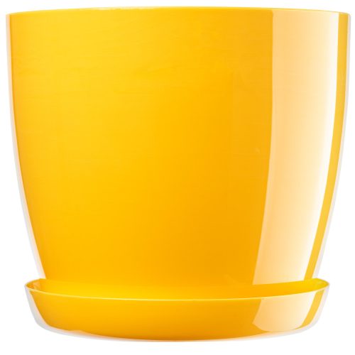  Blumentopf Kadax, 16 cm x 20 x 18 cm, Durchmesser 20 cm, Kunststoff in den Farben Gelb und Gold