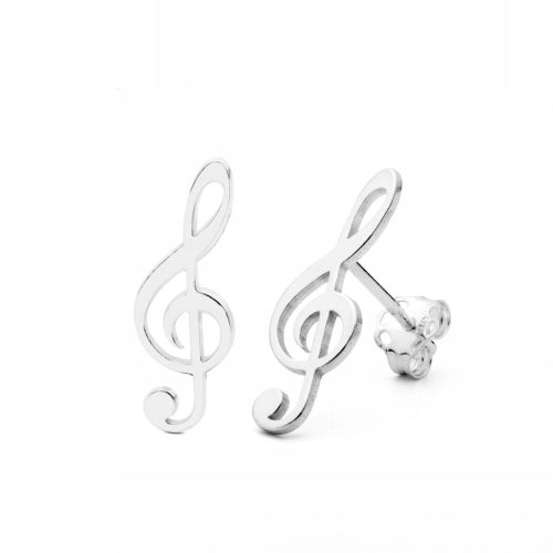  Silberne Astyle-Ohrringe in Form eines Violinschlüssels. 925