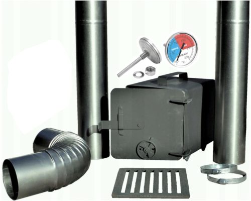  Räucherset, Kamin, großer Rost, Rohr, Bogen